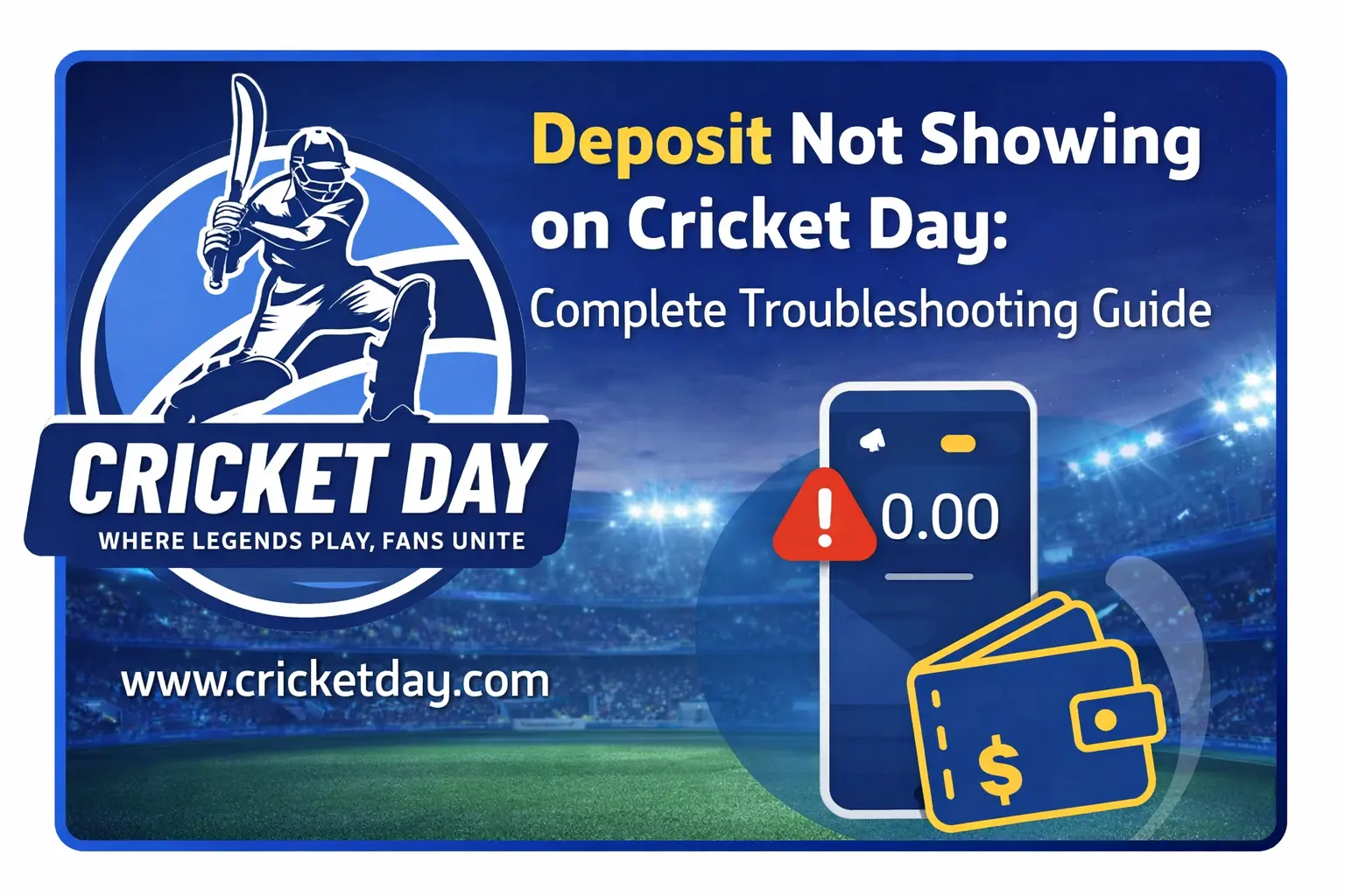 deposit is not showing on Cricket Day